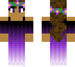 a girl with a perple dress