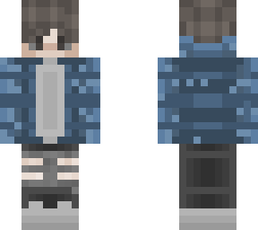 really cute boy with blue hoodie and ripped black pants and grey shoes
