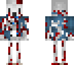 scarfed skeleton penguin with jumper, bloody