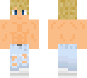 shirtless blonde guy