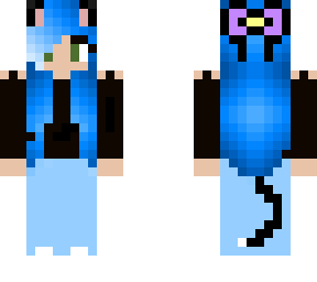 cat girl with blue hair not original