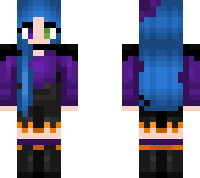 witch dress - blue hair - little hat