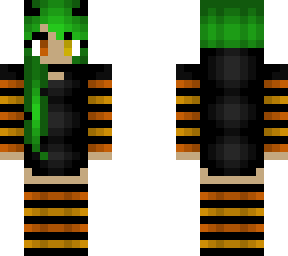 witch hoodie - orange yellow and black - green slime hair