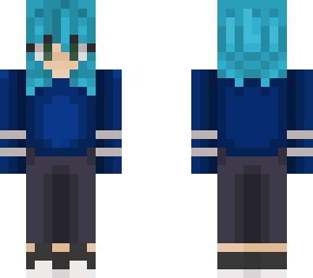 cute blue hair girl