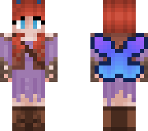 redheaded butterfly girl battle outfit