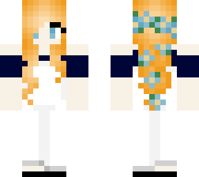 white overall flower girl