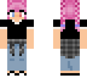 cute pink hair girl