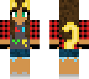 bad ass cat girl in plad