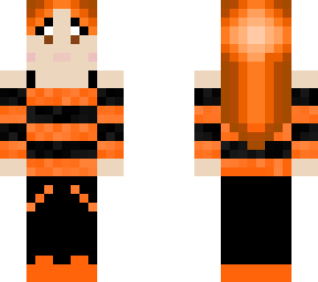 orange girl skin, halloween