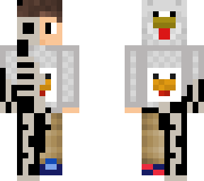 skeleton chicken man