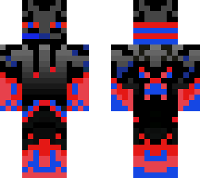 blue and red enderman hoodie with headphones