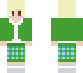 kawaii girl nerdy green outfit
