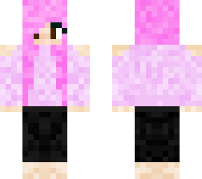 pink hair girl lilac sweater