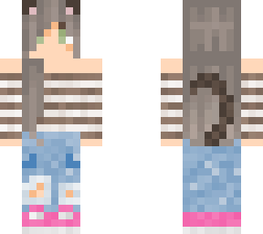 cat girl with ripped jeans 01