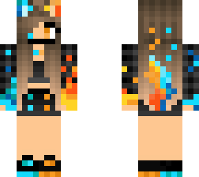 water and fire cat girl with mask