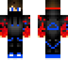 blue and red flame boy