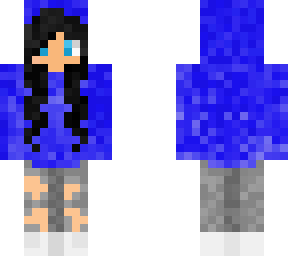 blue hoodie black hair girl