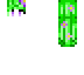 long green hair with purple flowers