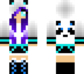 panda girl with purple hair