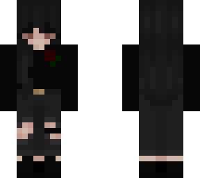 black red flower sweater skin girl