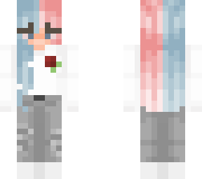 blue pink hair girl skin