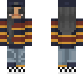red blue yellow striped t-shirt girl skin