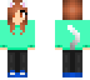 brown haired neko girl