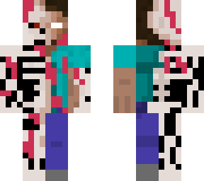 Half Skelleton Half Steve | Minecraft Skin