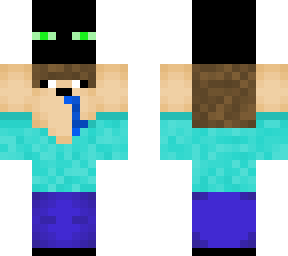 steve holding green enderman (or slime)