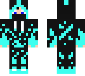 blue black hood boy