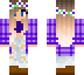 purple flannel girl