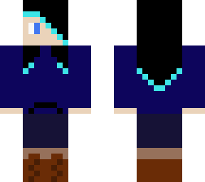 emo girl with blue highlights