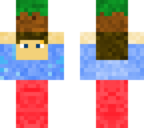 boy holding a dirt block skin...pls follow me