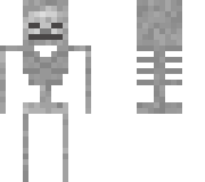 skeleton with real arms and texture