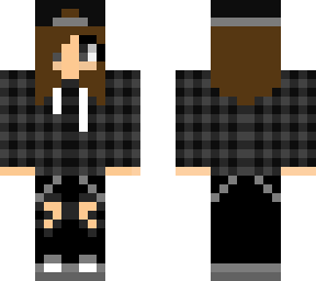 e-girl brown hair grey and black