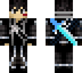 kirito with night sky and blue rose swords