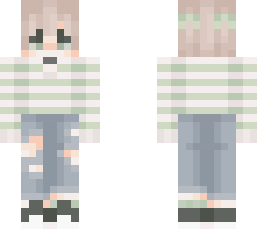 !skin request! green striped shirt male version