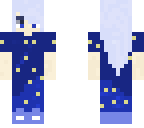 blue haired girl wearing pajama's / bedwear