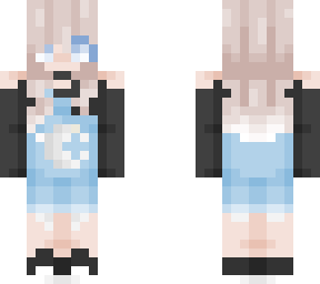 girl in overalls with moon