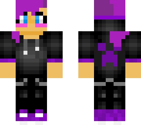 purple haired tomboy in hoodie