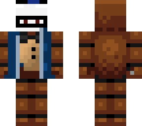 sans face on freddys head and sans mouth on freddys face