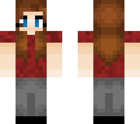 brown haired red shirt girl