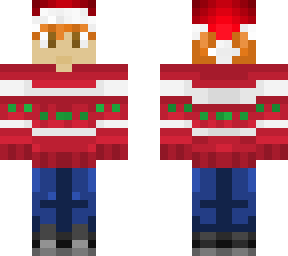 thinking ahead - red head winter sweater