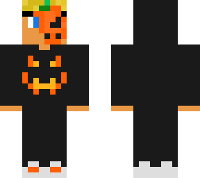 haloween half pmkin masked boy