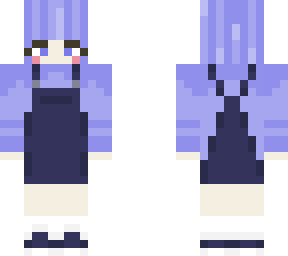 purple overalls