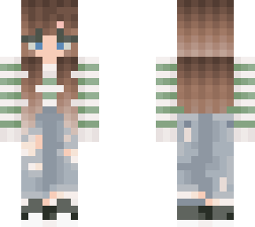 brown hair (green and white top) girl