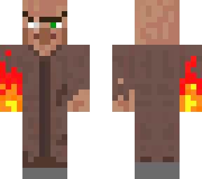 villager with flamming fist