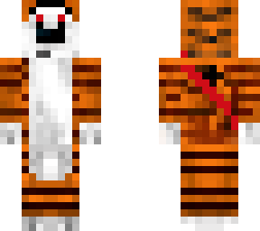 tiger with red eyes and red sword.