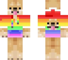 rainbow doge with two faces