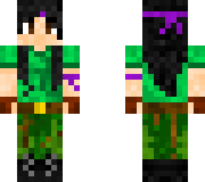 survivor female black hair+purple accessories+brown eyes
